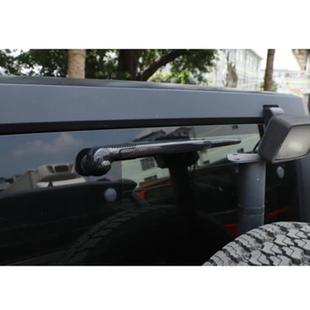 

8pcs/Set Carbon Fiber Front Rear Window Windshield Wiper Cover ABS Plastic Decoration Cover Trims For Jeep Wrangler JK 07-17