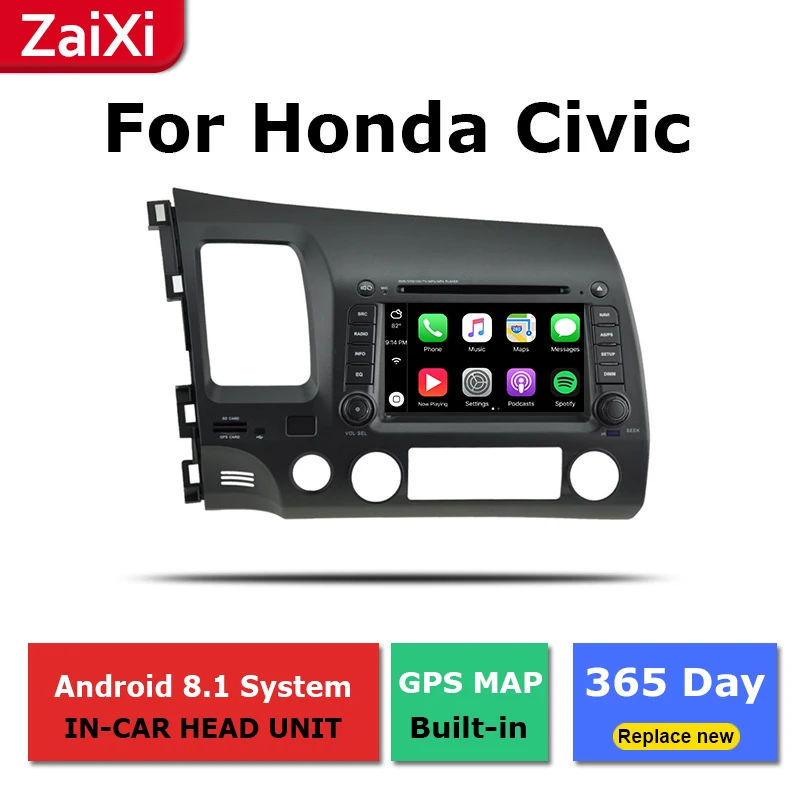 Sale ZaiXi android car dvd gps multimedia player For  Honda Civic 2006~2011 car dvd navigation radio video audio player 3