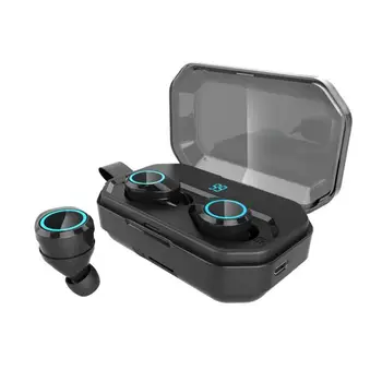 

wireless Bluetooth 5.0 earphones stereo headset IPX7 waterproof touch control headset LED display type with charging case