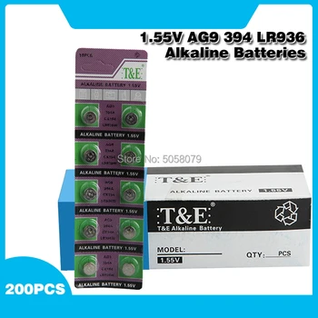 

200pcs/pack LR936 394 AG9 Button Battery SR936 194 Cell Coin Alkaline Batteries 1.55V SR936SW CX194 For Watch Toys Remote