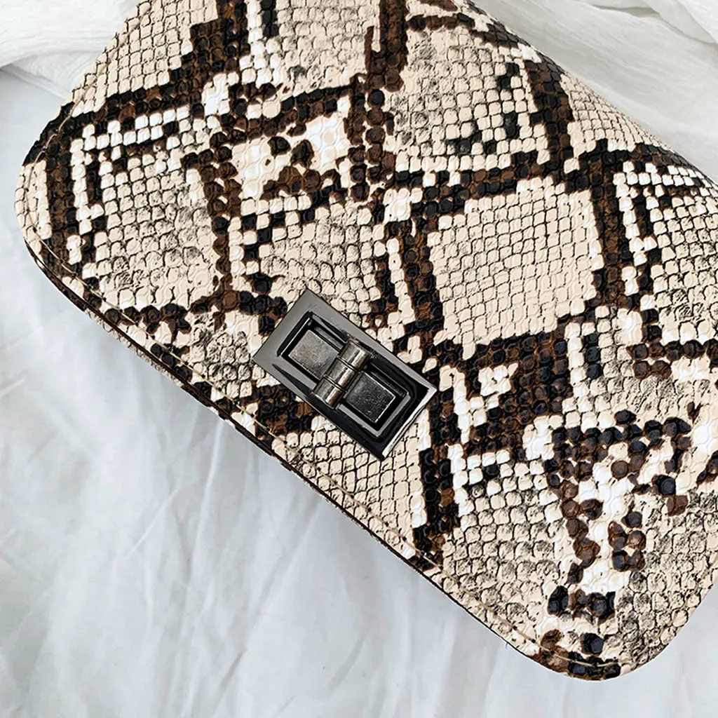 Модная женская сумка, трендовая Классическая змеиная дикая сумка-мессенджер, дизайнерский клатч, Женская мини-сумка на плечо, кошелек с клапаном
