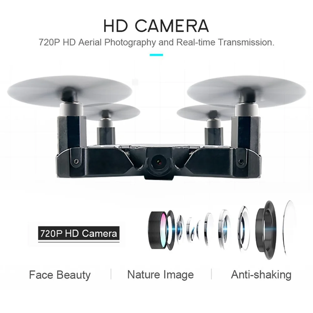 JJR/C H49 SOL Ultrathin Foldable Mini Quadcopter Drone with Wifi FPV 720P HD Live Video Camera Altitude Hold 360Degree Flips JJR/C H49 SOL Ultrathin Foldable Mini Quadcopter Drone with Wifi FPV 720P HD Live Video Camera Altitude Hold 360Degree Flips