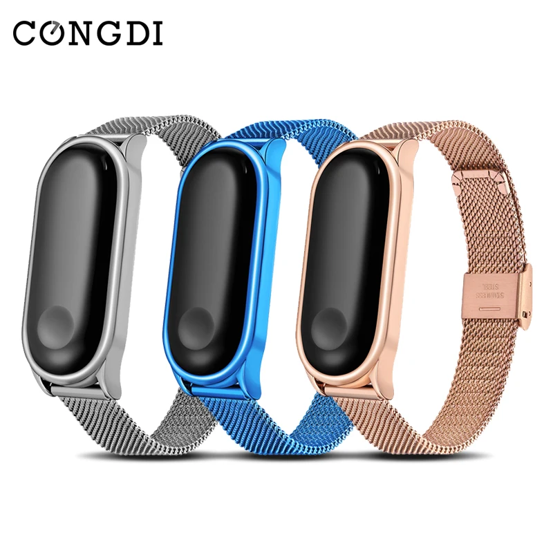 Браслет из нержавеющей стали для Xiaomi Mi Band 5 4 3 сменный ремешок наручных часов