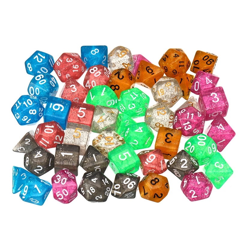 7 шт./компл. набор Игральный костей D20 D12 D10 D8 D6 D4 красочные многогранные кубики для Настольная игра