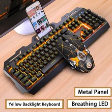 

Gaming Keyboard Backlit RGB LED Hybrid Backlit USB 104 Key Wired Keyboard Suitable For Gaming PC Laptop Office