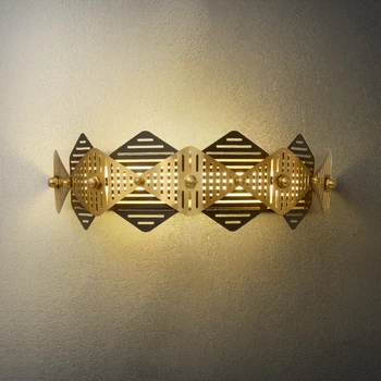 

Postmodern light luxury modern minimalist hollow stainless steel diamond designer living room dining room bedroom art wall lamp