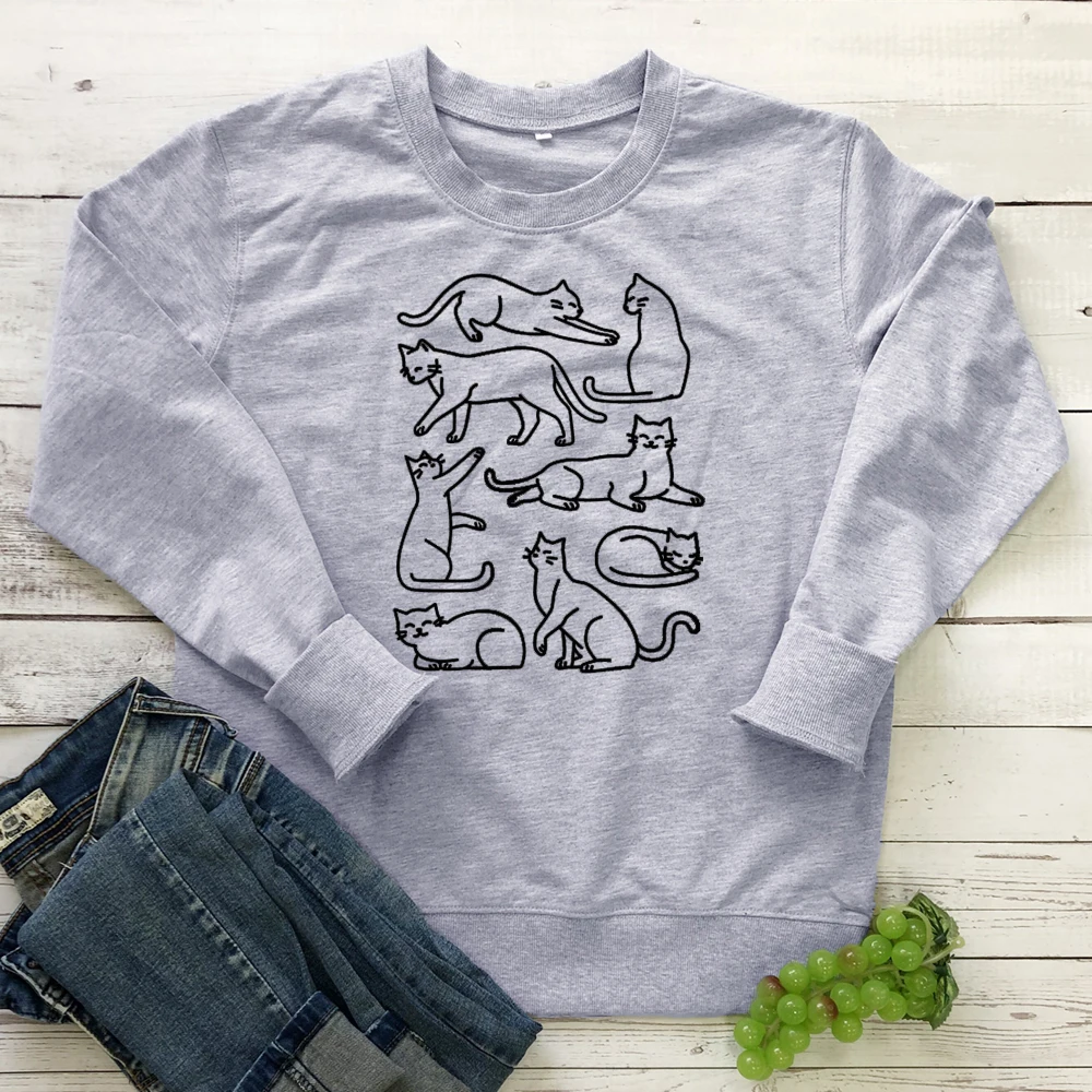 Kawaii Cats футболка с надписью про любовь эстетический Забавный мяу Графический