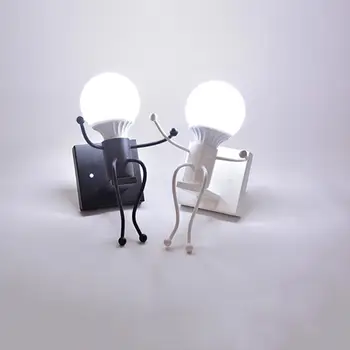 

Modern American Iron Wall Lamp Metal Cute Cartoon Wall Sconce art Lighting bedroom wall lamps Children Room wall light for home
