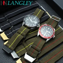 Otan tecido náilon pulseiras de relógio para rolex para seiko pára-quedas cinta saco masculino elástico 20mm 22mm tropas militar pulseira