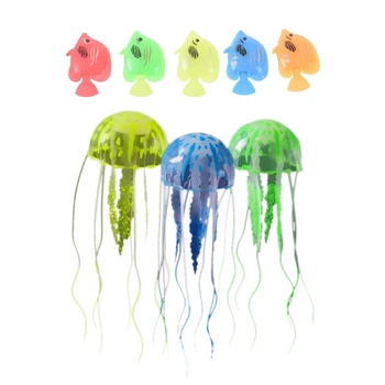 

3Pcs the Artificial Jellyfish Ornament,Glowing Effect Realistic Artificial Silicone Fake Jellyfish & 10 Pcs Plastic Small Fake F