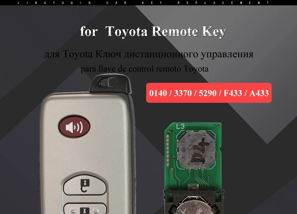 Chiave/Telecomando Per Toyota Land Cruiser Prado Camry Rav4 Pruis F433 A433 0140 3370 5290 6601 315/433mhz - Entry Toyota - Hf48cc41be8984358aa3a369a2c55d425A