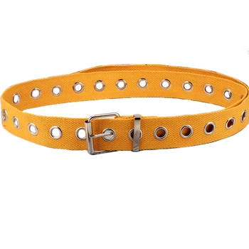 

Unisex Casual Nylon Buckle Pin Ring Out Jean Long Metal Students Waist Belt
