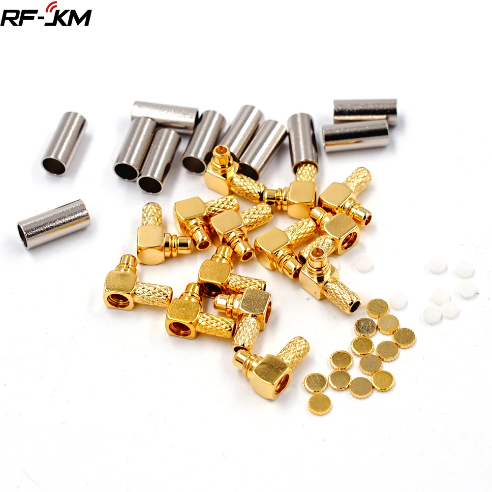 10 шт. MMCX штекер под прямым углом обжимной разъем RG174 RG178 RG179 RG316 LMR100 кабели RF |