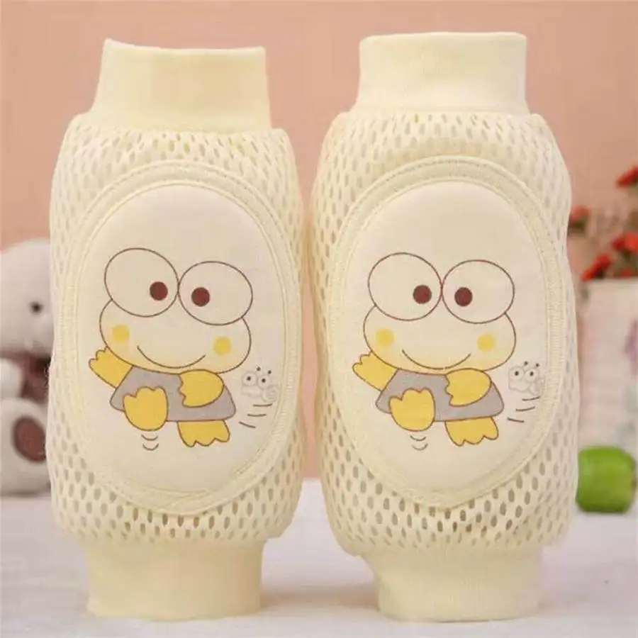 Yellow frog Детские наколенники с героями мультфильмов, противоскользящие сетчатые подушки, защита для ползающего ребенка, хлопковые детские наколенники для девочек, гетры для мальчиков - Цвет: Yellow frog
