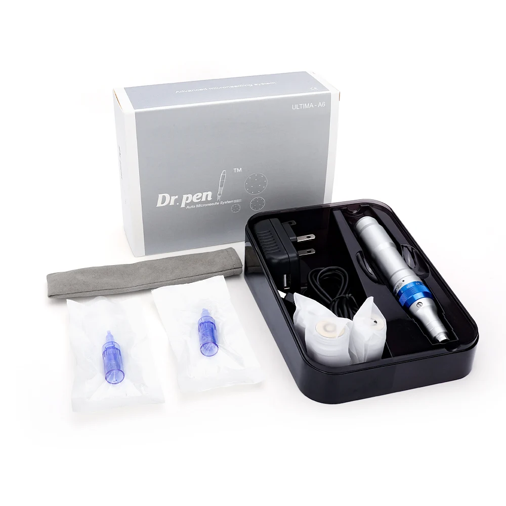 Dr. pen A6 электрическая Дерма Ручка микро иглы прокатки с 12Pin иглы сужения пор морщин удаления бровей подводка для глаз губы татуировки