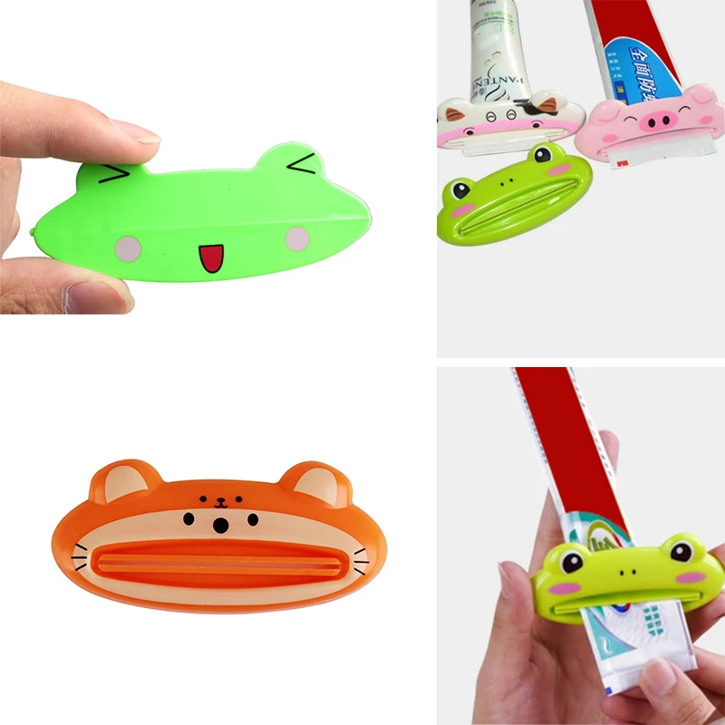 Home Toothpaste Tube Squeezer Multifunction Cartoon Animal Bathroom Tube Squeezer Dispenser Cream Squeezer Colorful