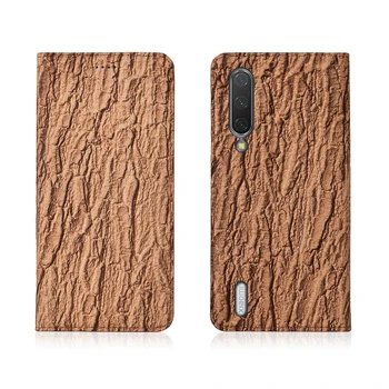 

Luxury Bark Pattern Genuine Leather Magnetic Flip Phone Case For Xiaomi CC9/Xiaomi CC9e Phone Cover Card Slot Holder Funda Capa