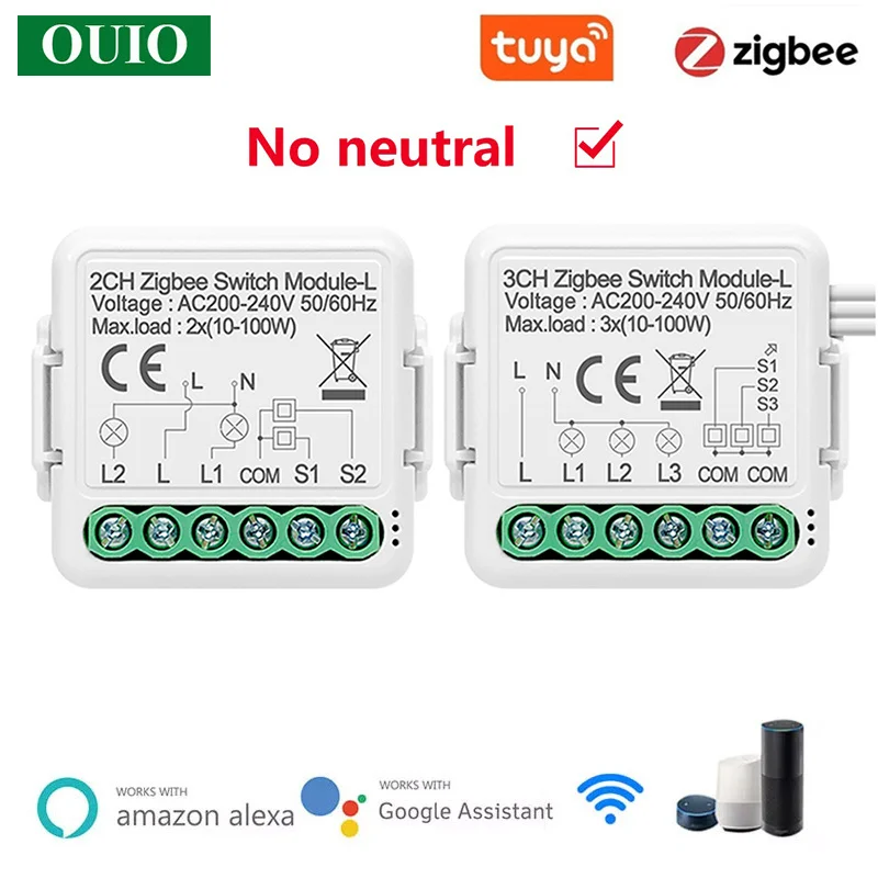 Модуль переключателя ZigBee с 1/2/3-канальным Управлением без нейтрального провода |