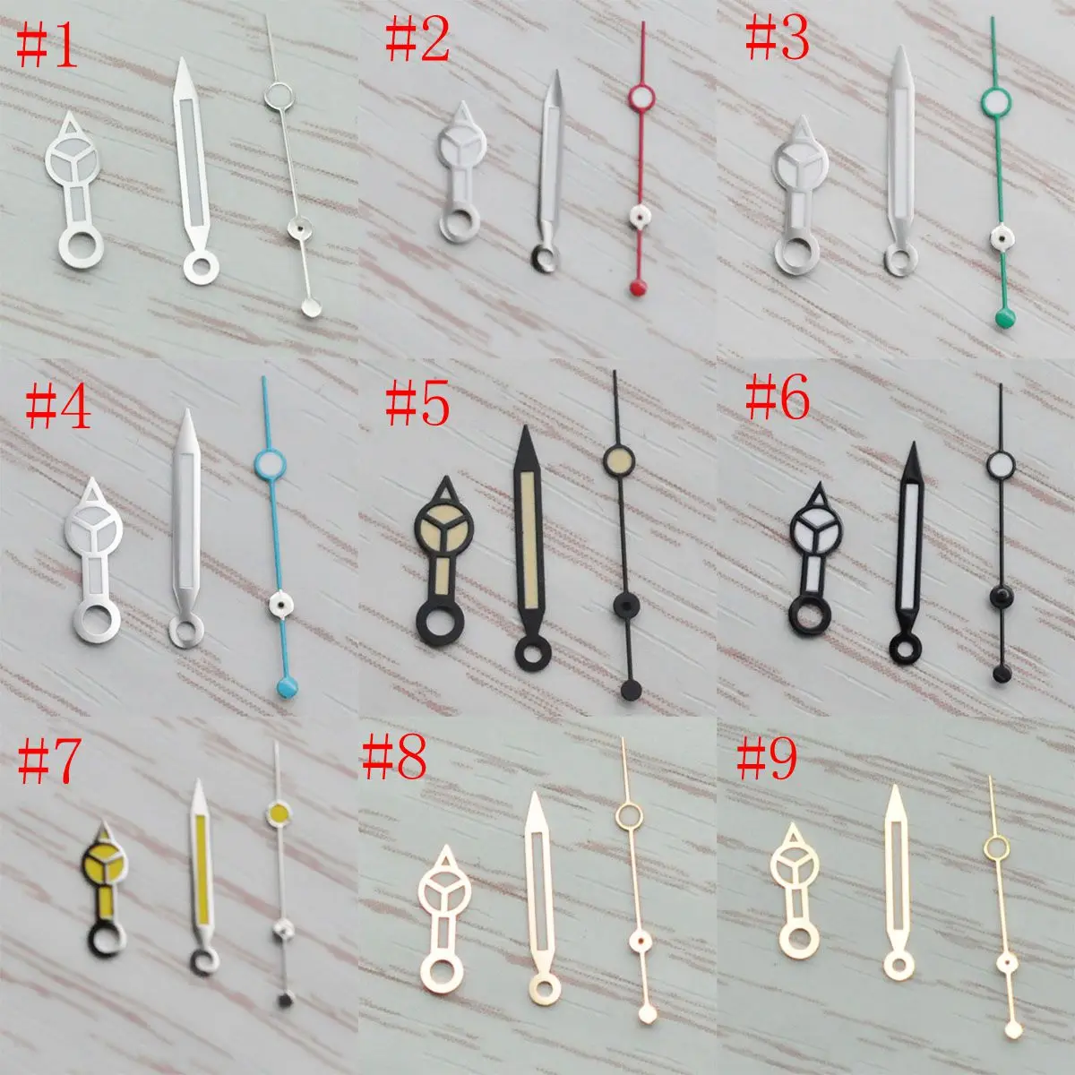 Watch hands nh35 hands C3 Green Luminous fit 7s26 NH36 NH35 movement For Seiko SKX007 SKX009