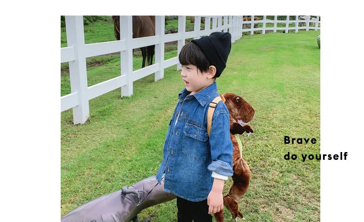 BOY'S Cowboy Shirt Children Spring And Autumn New Style Childrenswear Baby Korean-style Autumn Clothing Boy Western Style L