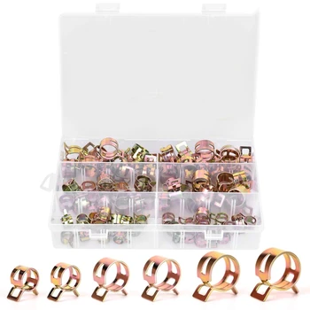 

84 Pcs Spring Band Type Action Fuel Line Clamp Silicone Vacuum Hose Pipe Clamp Hose Clamp Low Pressure Air Clip Clamp(10 X 10Mm