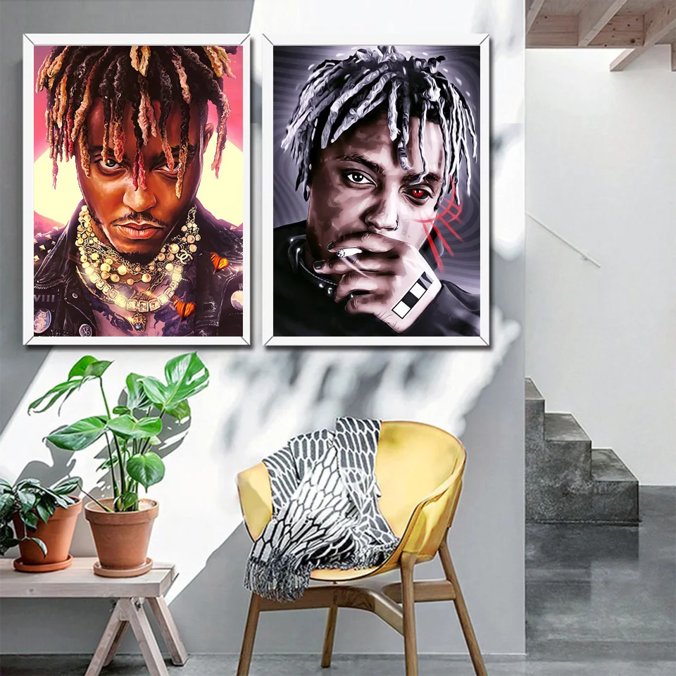 Постер Juice Wrld Rap Hip Hop Music Star Art настенная Картина на холсте домашний декор