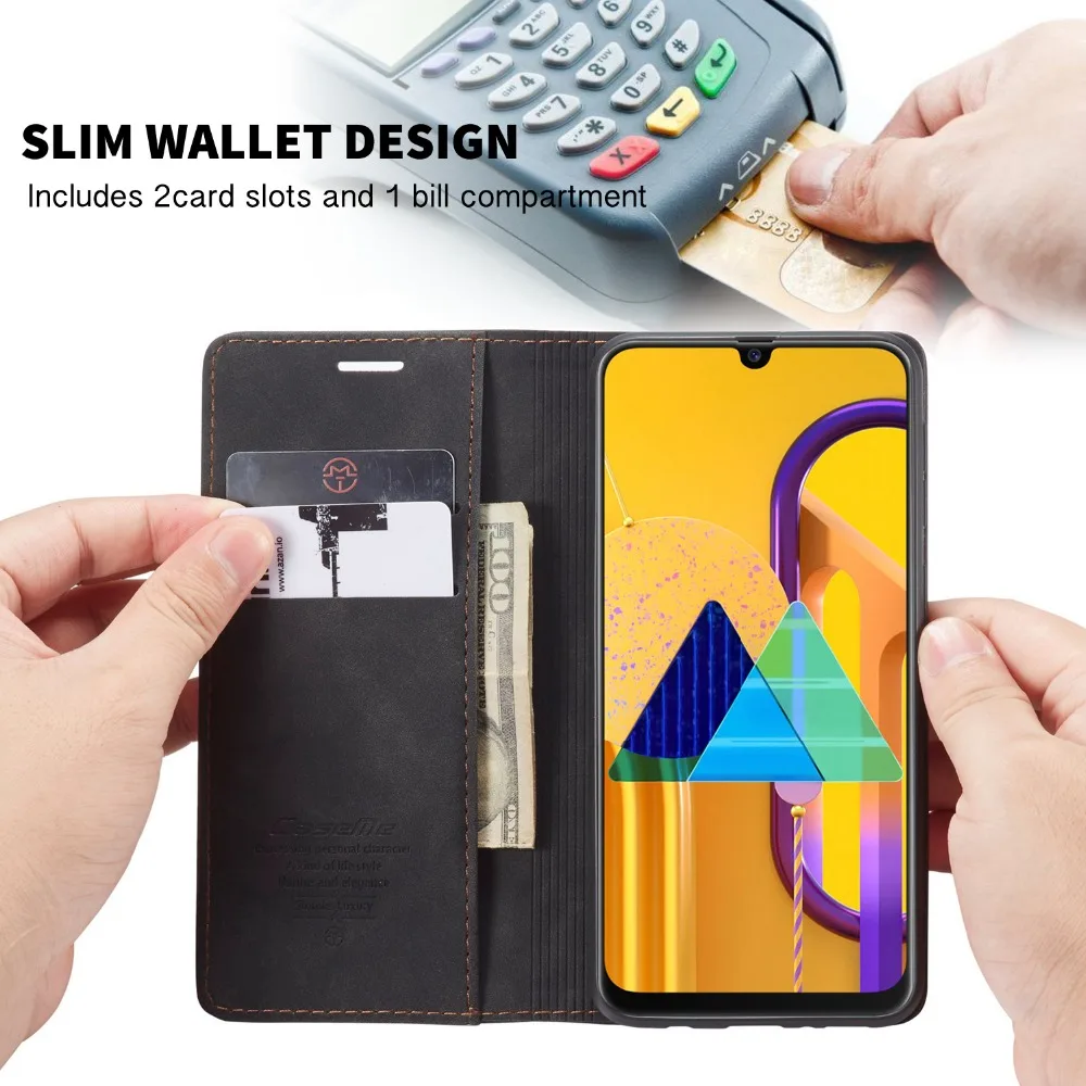 CaseMe Luxury Magnetic Retro Card Slot Stand Flip Cover For Samsung Galaxy M30S M21 Leather Wallet Case For Samsung M31 (4)