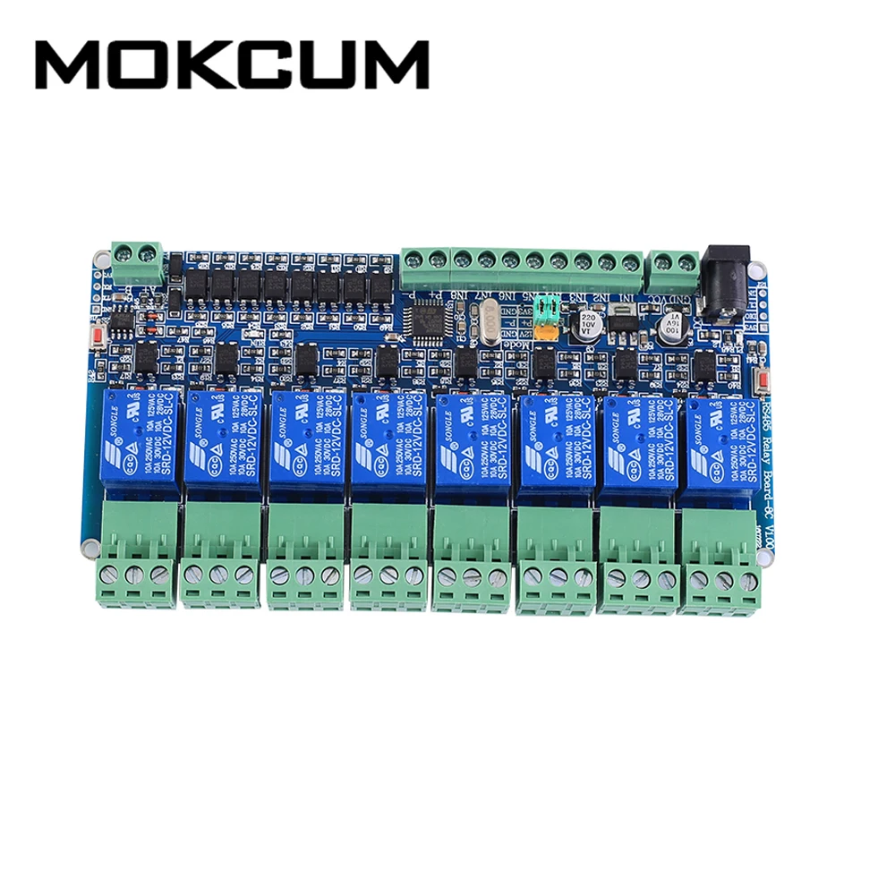 Релейный Модуль RS485 Modbus RTU 12 В 8 бит реле канальный переключатель контроллер для