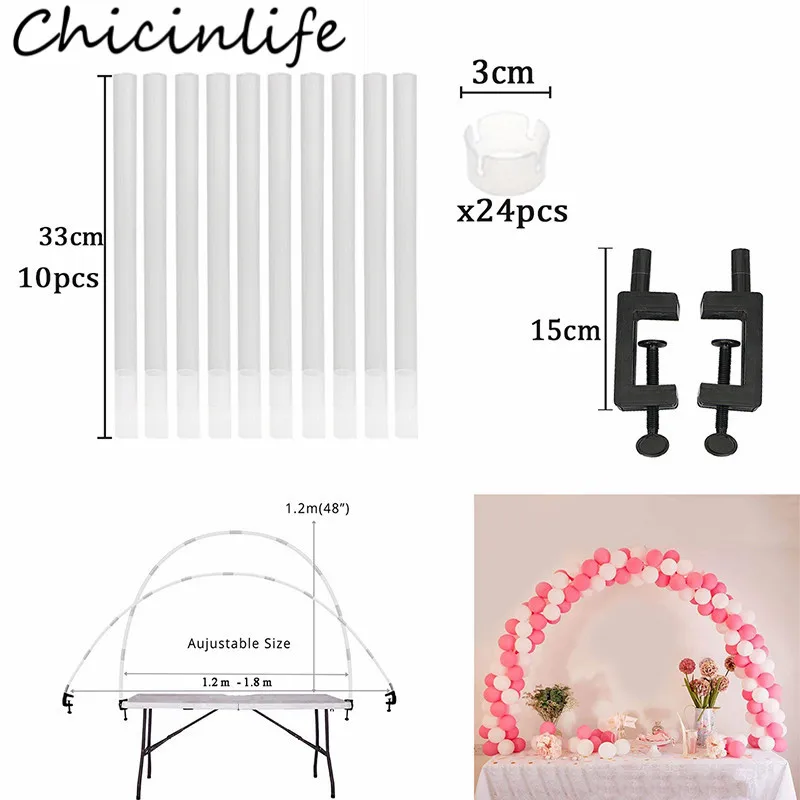  Chicinlife 1Set Table Balloon Arch Kit Birthday Party Balloon Backdrop Column Stand Wedding Festiva