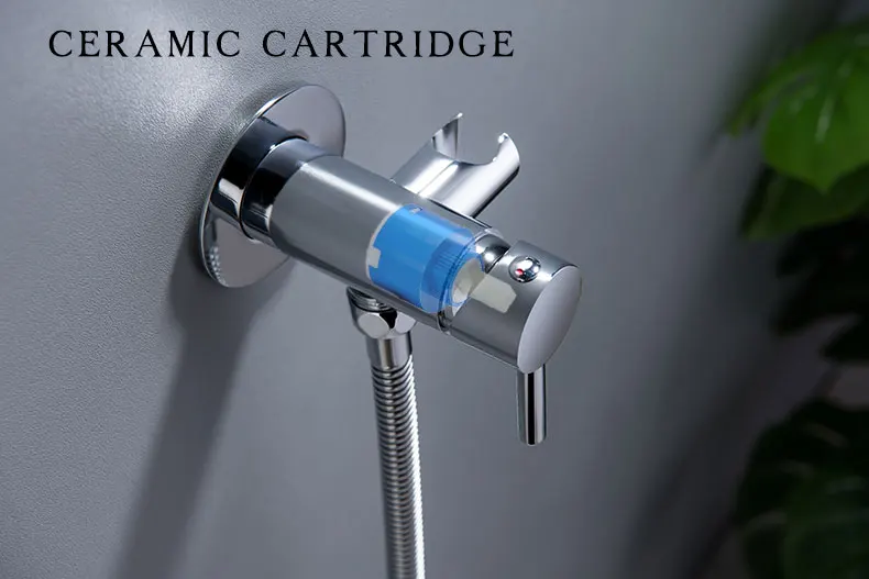 Description Picture 4 of itemChrome Toilet Bidet Sprayer wall shower Hot And Cold bidet Bathroom Solid Brass Shattaf Shower Faucet mixer tap