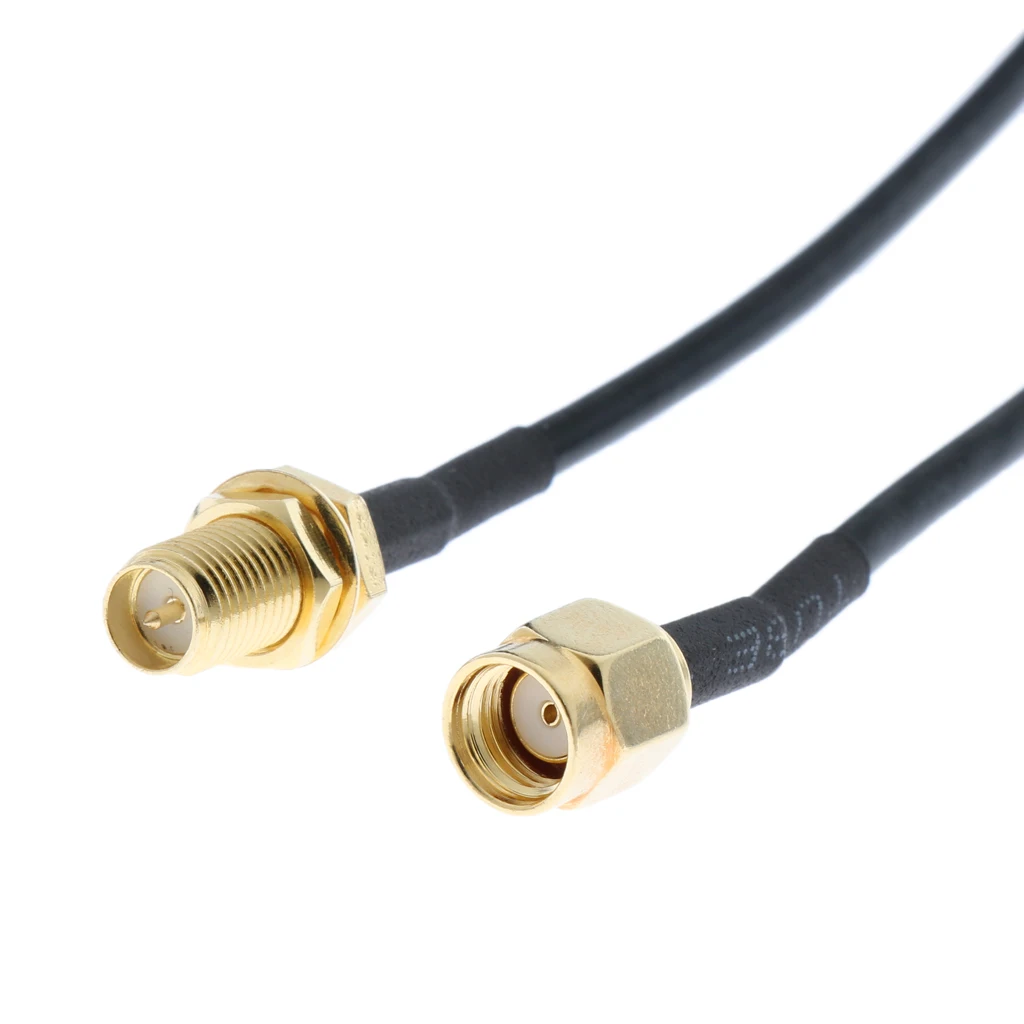 2Pcs Antenna Adapter, RP SMA Male to RP SMA Female Extension Cable Connector for WiFi Wireless Router & Network Card (65.6feet)