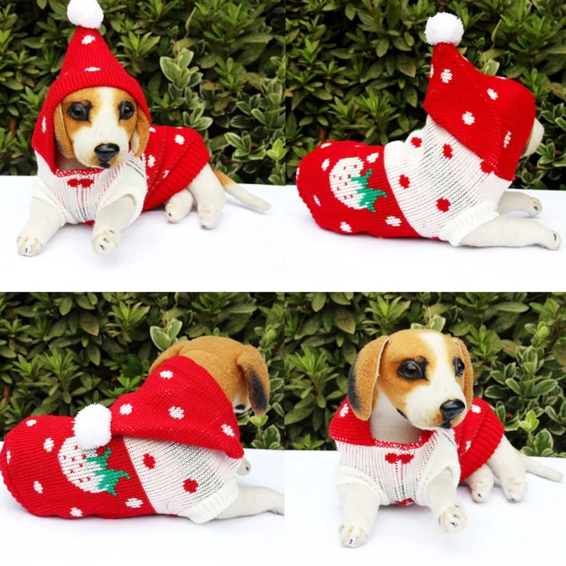 Зимний свитер для собак милые толстовки для домашних животных свитер для кошек куртка для собаки пальто теплая уютная одежда для домашних собак рождественский наряд 30