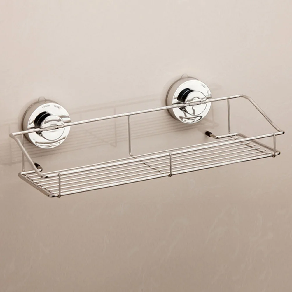 

No Drilling Shampoo Organizer Basket Stainless Steel Soap Bathroom Suction Cup Conditioner Holder Storage Rack Multifunctional