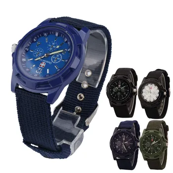 

Men's Watch Three-Eye Strap Military Watch Military Green Dial Nylon Strap Sport Style Quartz Watch Holiday Gift часы мужские