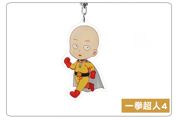 Аниме One Punch Man брелок Сайтама милый забавный мультфильм акриловое кольцо для ключей модная новинка Персонализированная подвеска ювелирное изделие подарок брелок