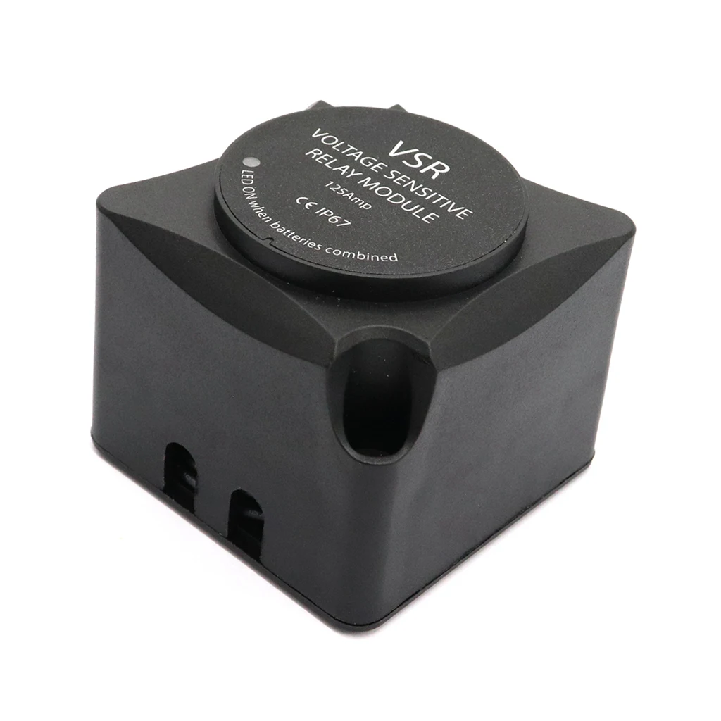 Черный 12V Напряжение зондирования разделение зарядки реле(VSR) 125 AMP