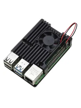 

For Raspberry Pi 4 B-type Aluminum Alloy Metal Heat-dissipation CNC Protective Case Passive Cooling Shell Metal Heatsink Case