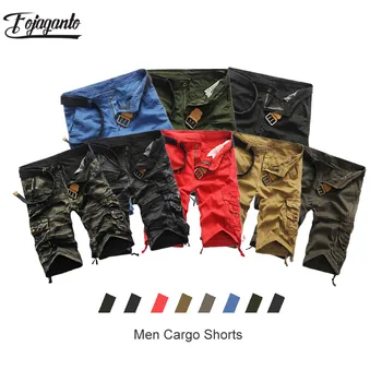 

FOJAGANTO Casual Brand Men's Camouflage Shorts Summer New Men Knee Length Shorts Male Fashion Multi-Pocket Cargo Shorts