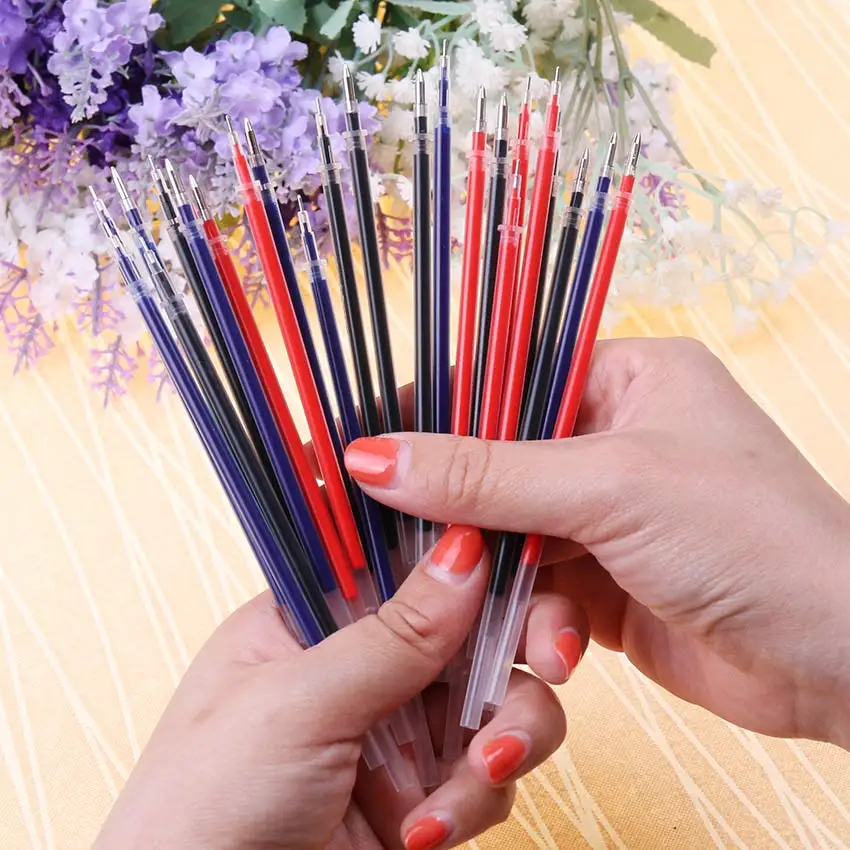 

Neutral Ink Gel Pen Refill Neutral Pen Good Quality Refill Black Blue Red 0.5mm 0.38mm Bullet Refill Office And School 20 PCS