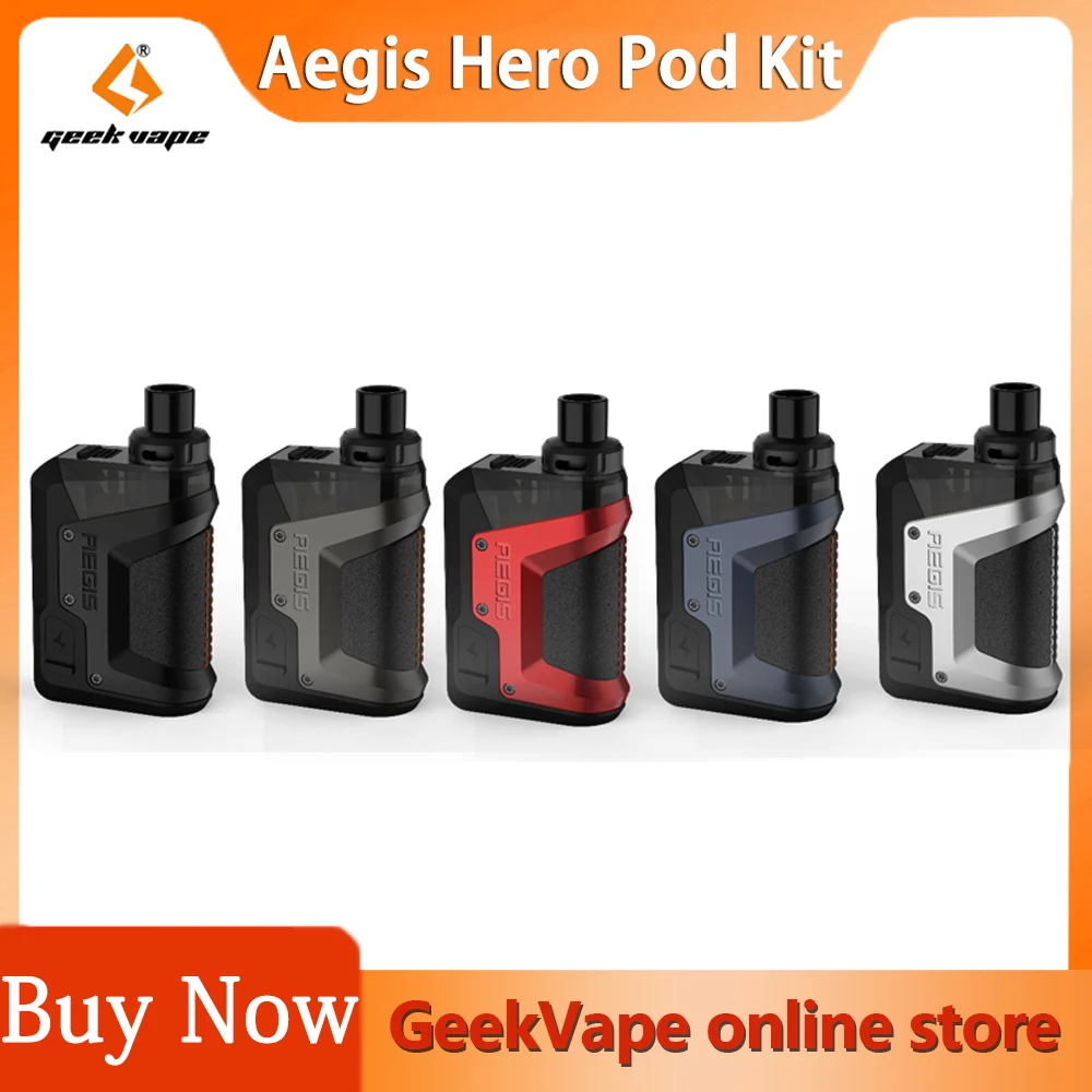 Geekvape Aegis Hero 45W Pod Mod Kit 1200mAh Встроенный аккумулятор 4 мл емкость с 0.4ohm/0.6ohm катушка