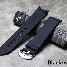 Белый черный мягкий открытый изогнутый силиконовый резиновый ремешок для часов 18 мм 20 мм 22 мм для Seiko Oris Omega Role ремешок для часов водонепроницаемый ремешок