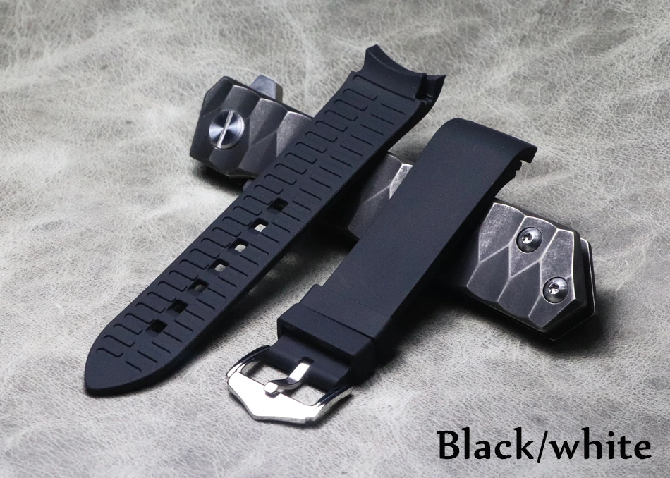 Черный мягкий открытый изогнутый силиконовый резиновый ремешок для часов 18 мм 20 мм 22 мм для Seiko Oris Omega Role Watch ремешок водостойкий ремешок