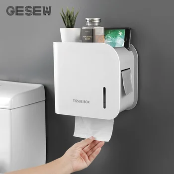 

GESEW Waterproof Toilet Paper Holder Toilet Paper Tray Roll Paper Tube Storage Box Household Storage Holder Bathroom Accessories