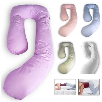 

Pregnant Women Sleeping Support Pillow Cotton Pillowcase J Shape Maternity Pillows Pregnancy Side Sleeper Bedding for Side Sleep