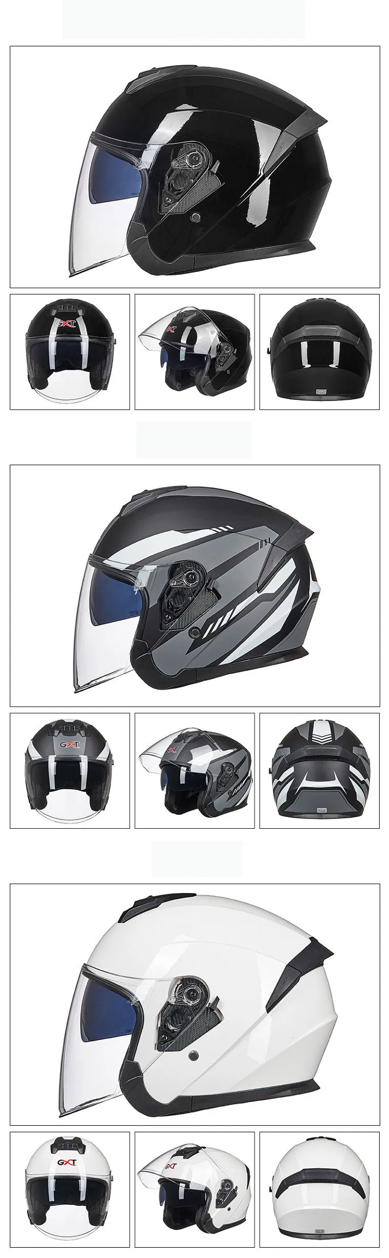 women and men GXT G703 dual visor dirt biker helmets men electric motorcycle MOTO bicycle scooter safety helmet headpiece