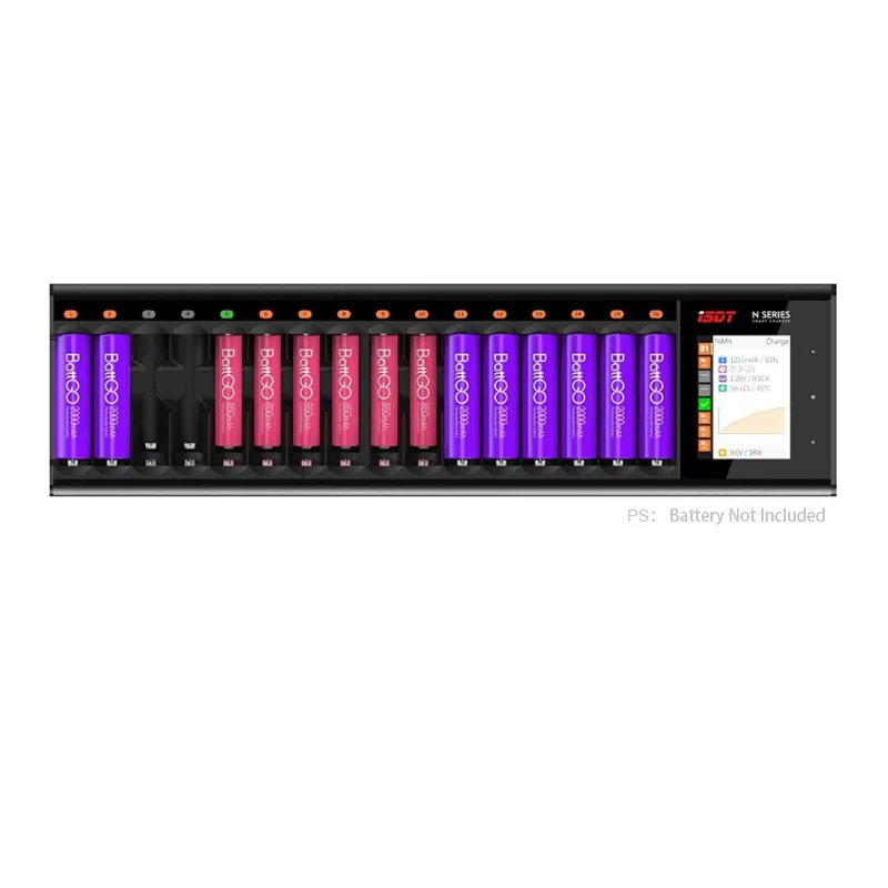 

ISDT N16 36W 1.5A 16 Slots LCD AA/AAA Battery Quick Charger for LiIon LiHv Life NiMh Nicd Nizn