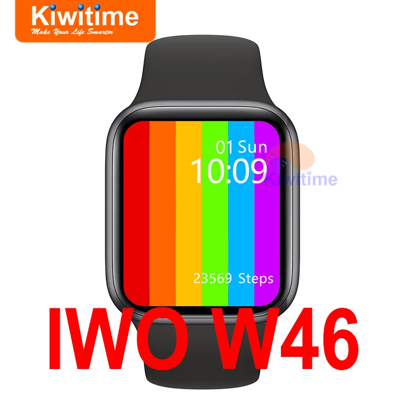KIWITIME IWO W46 Smart Watch Series 6 44 мм 40 1 75 inch монитор сердечного ритма 46 Смарт часы для мужчин