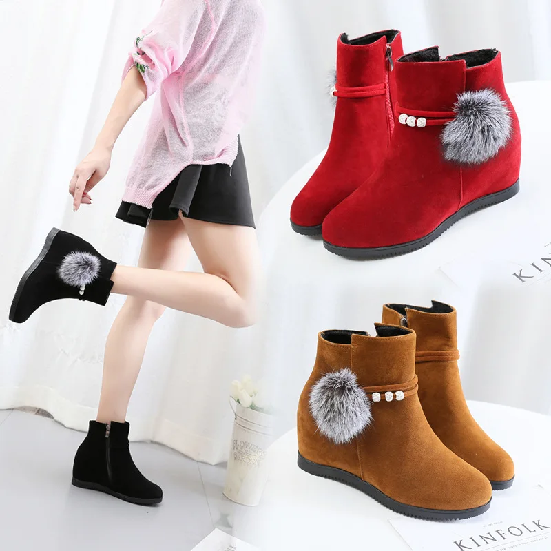 

2019 Autumn And Winter Korean-style Dull Polish plus Velvet Short Boots Women's Flat Elevator Martin Boots Students Versatile Si