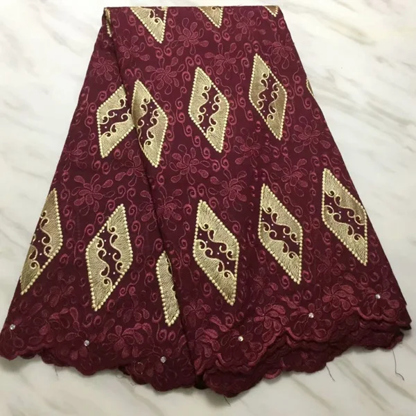 burgundy Дизайн, африканская кружевная ткань, высокое качество, нигерийское гипюровое кружево, розовая африканская кружевная ткань с камнями для шитья - Цвет: burgundy