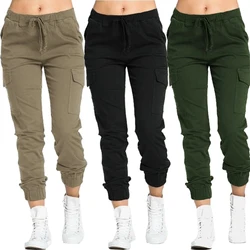 Pantalon Cargo pour femmes, multicolore, extensible, décontracté, cordon de serrage, taille haute, survêtement Fitness, hip Hop 